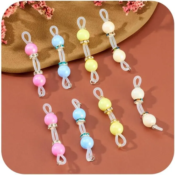 4 Pairs Handmade Fake Nipple Rings,Adjustable Nipple Nooses with 8mm Silicone Multicolor Beads and Barbells,Non-Piercing Faux Nipple Piercing Comfortable Everyday Wear Cute Body Jewelry