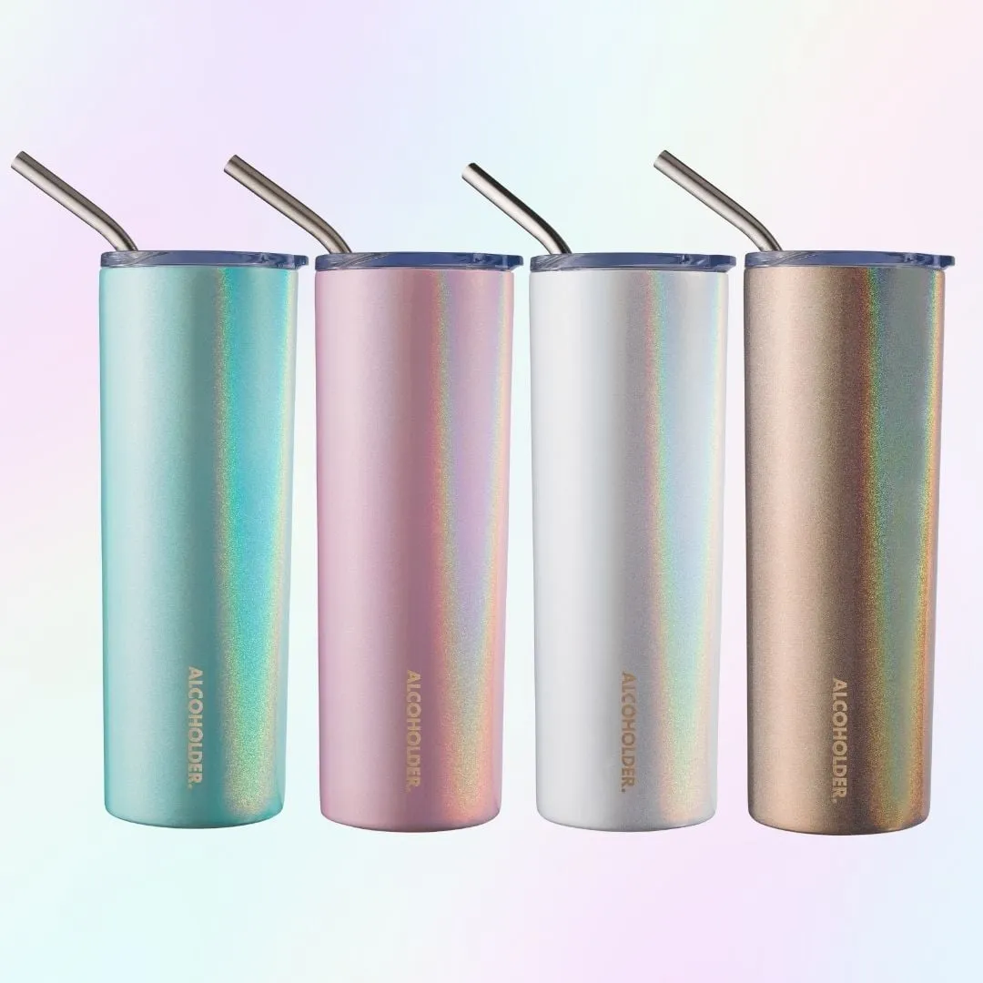 Alcoholder SKNY Slim Insulated Tumbler 590ml Rose Gold Glitter