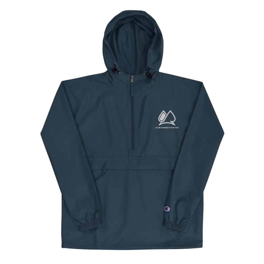 Always Motivated x  Champion Packable Jacket- Navy/White