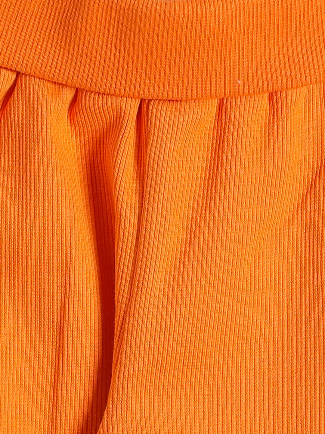 Baby Girls' Orange Cotton Jogger with Lace Trim  Comfortable Everyday Wear