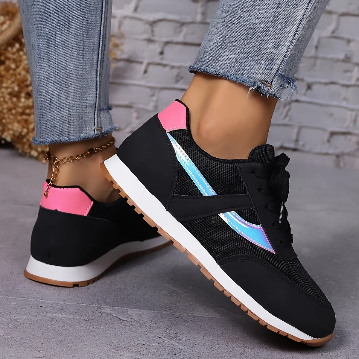 Chloe | Black Casual Sneakers with Breathable Comfort