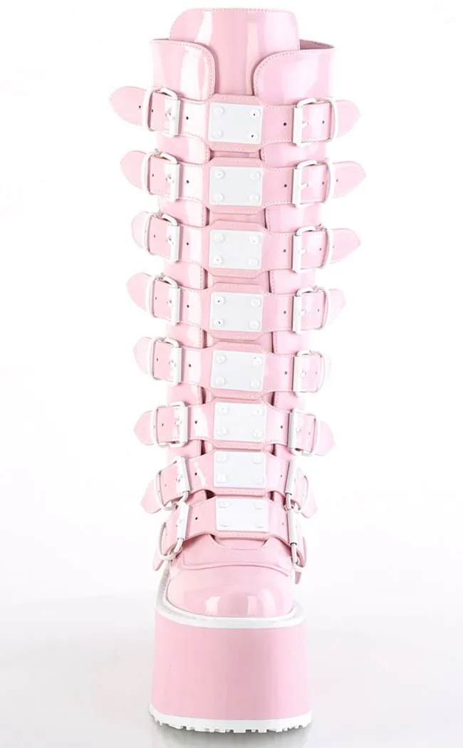 DAMNED-318 Baby Pink Holographic Boots (Au Stock)