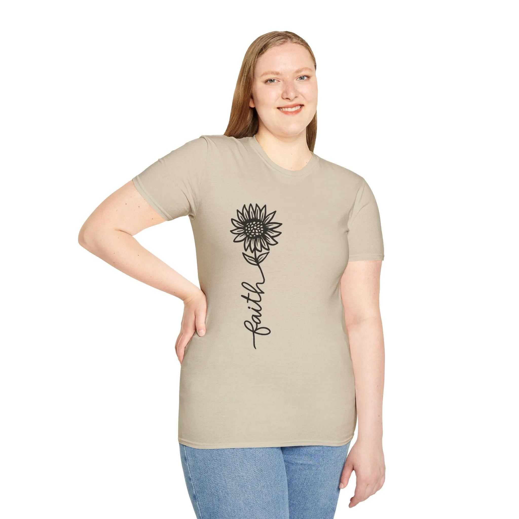 Faith-Inspired Unisex Softstyle T-Shirt - Floral Design for Everyday Wear