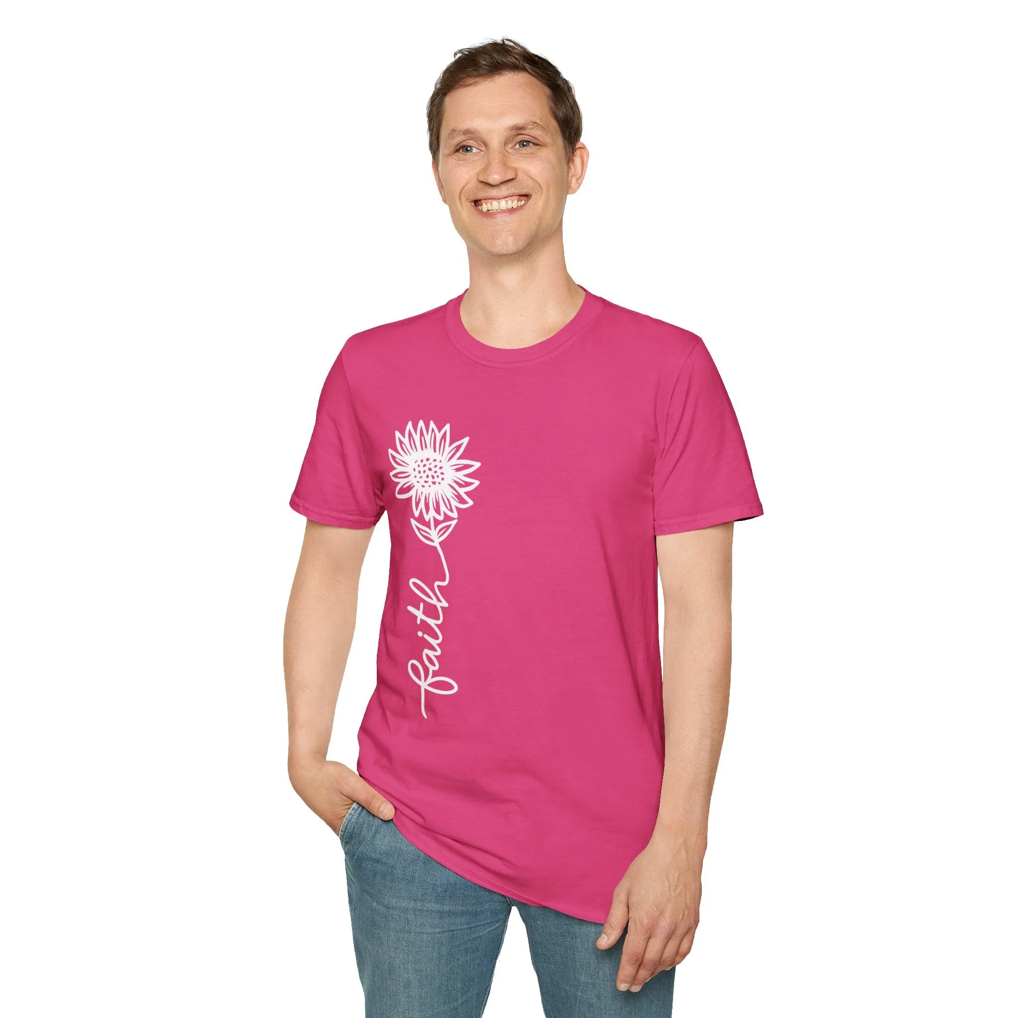 Faith-Inspired Unisex Softstyle T-Shirt - Floral Design for Everyday Wear