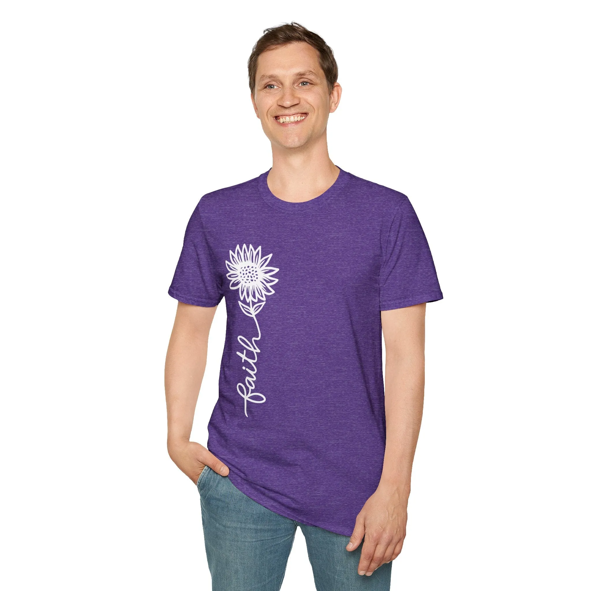 Faith-Inspired Unisex Softstyle T-Shirt - Floral Design for Everyday Wear