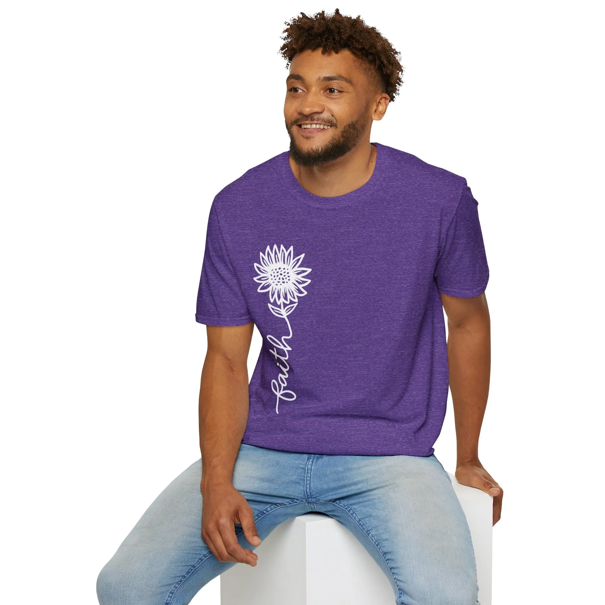 Faith-Inspired Unisex Softstyle T-Shirt - Floral Design for Everyday Wear
