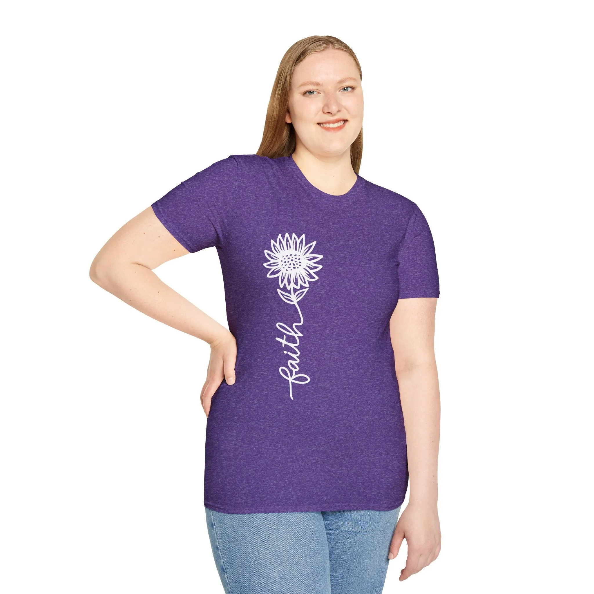 Faith-Inspired Unisex Softstyle T-Shirt - Floral Design for Everyday Wear