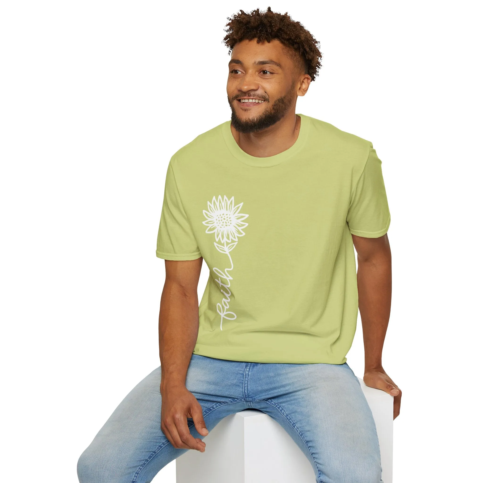 Faith-Inspired Unisex Softstyle T-Shirt - Floral Design for Everyday Wear