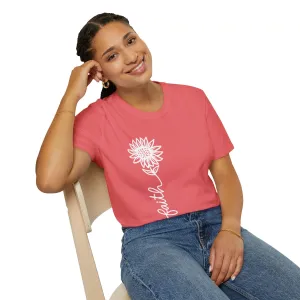 Faith-Inspired Unisex Softstyle T-Shirt - Floral Design for Everyday Wear