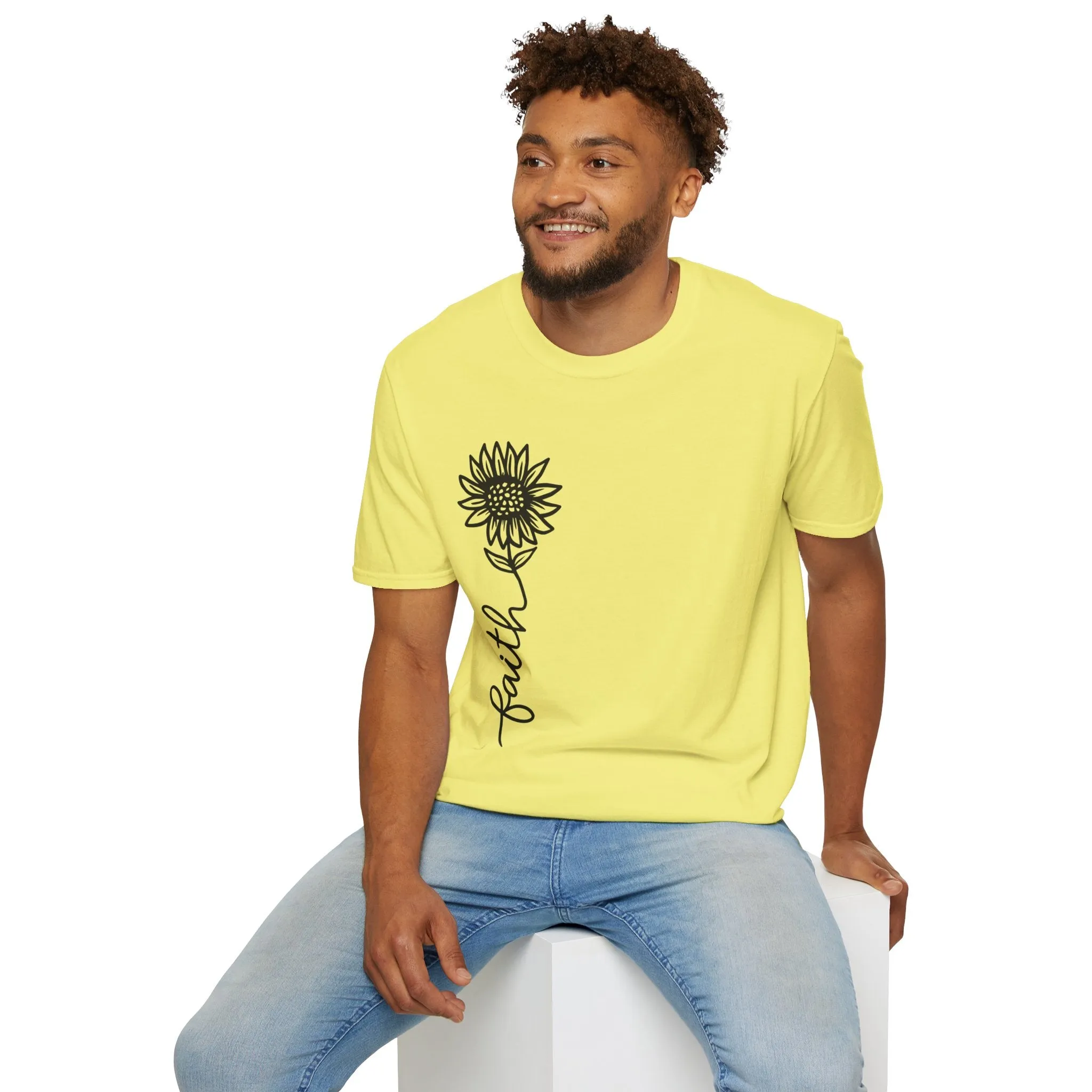 Faith-Inspired Unisex Softstyle T-Shirt - Floral Design for Everyday Wear