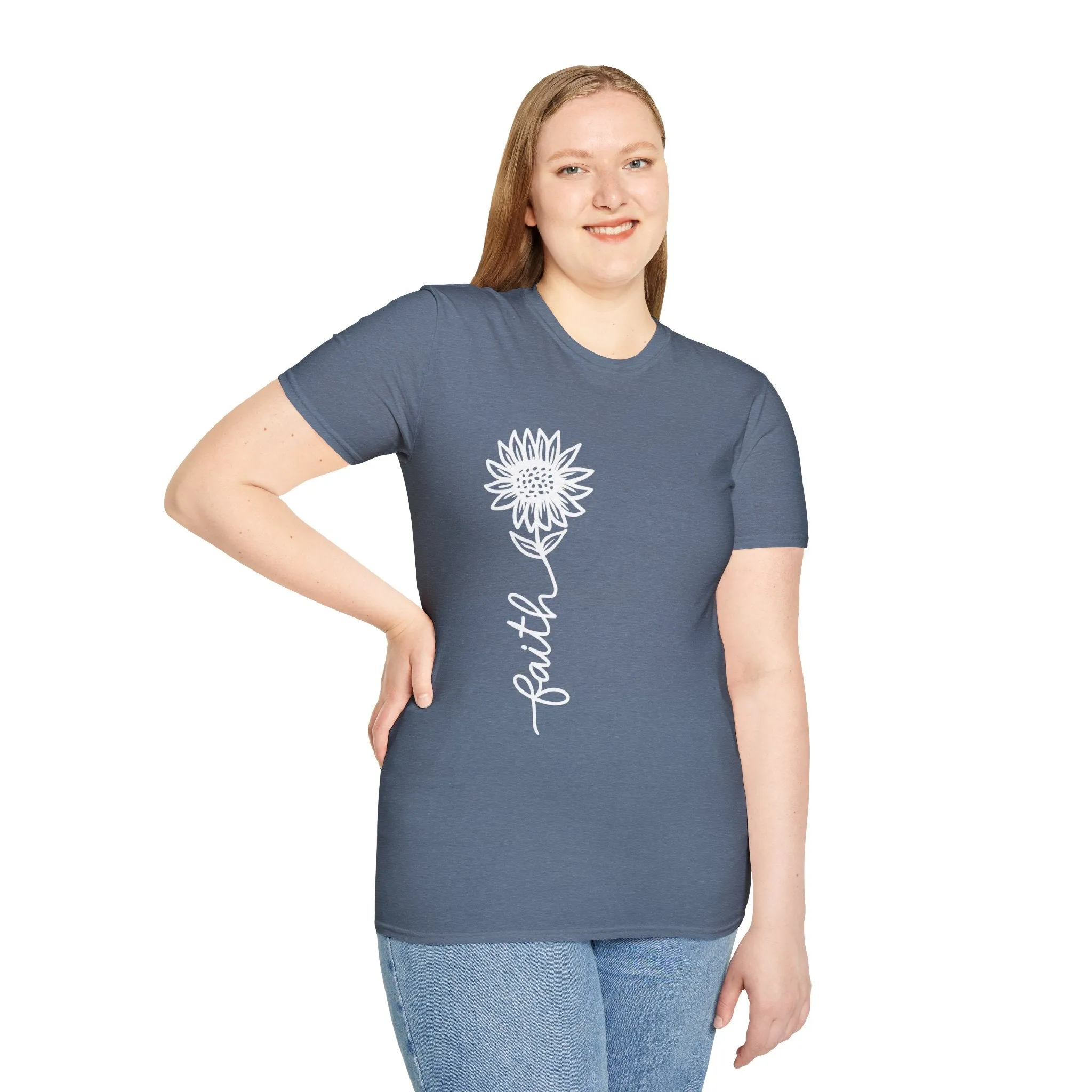 Faith-Inspired Unisex Softstyle T-Shirt - Floral Design for Everyday Wear
