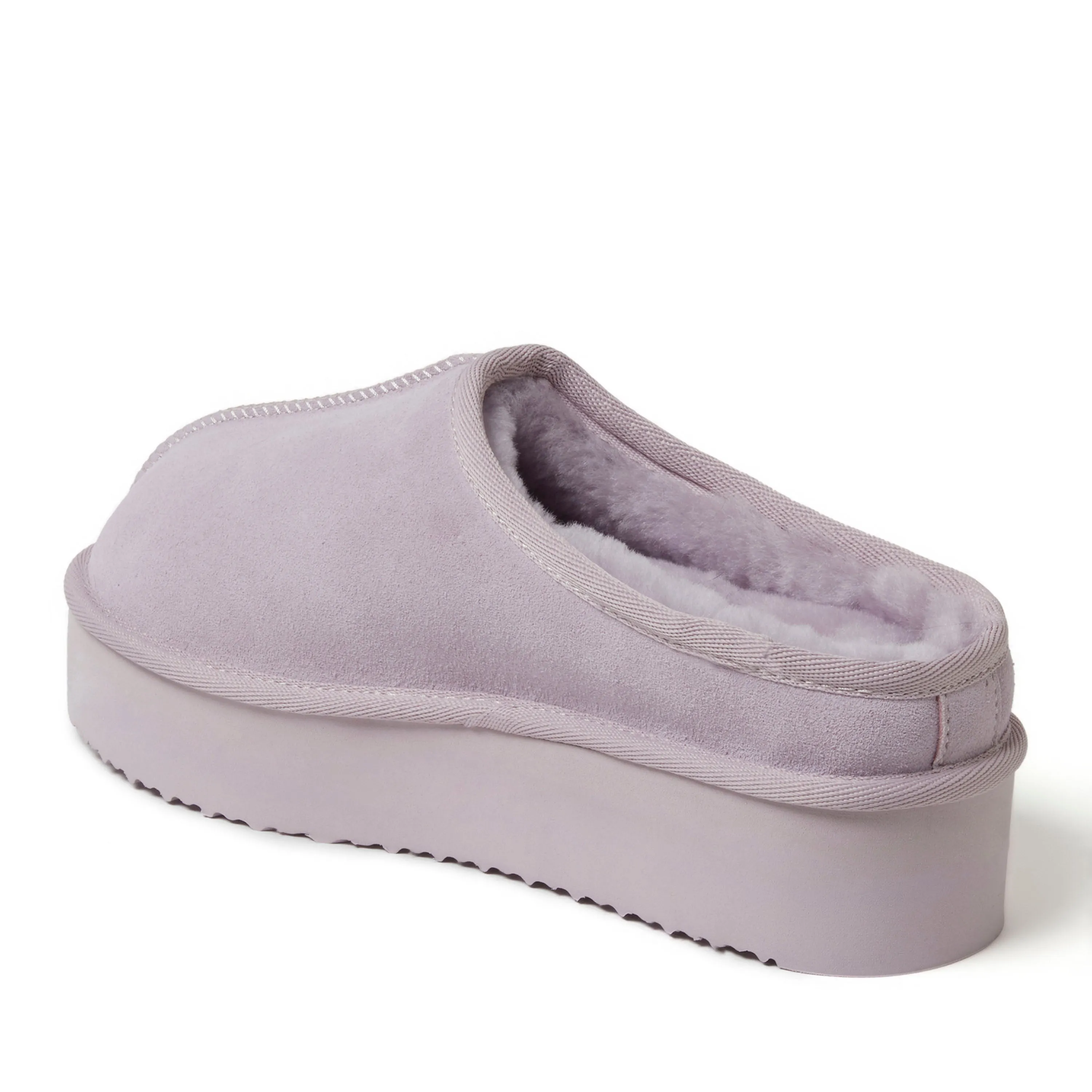 Fireside by Dearfoams Women's Queenstown Genuine Shearling Platform Clog Slipper
