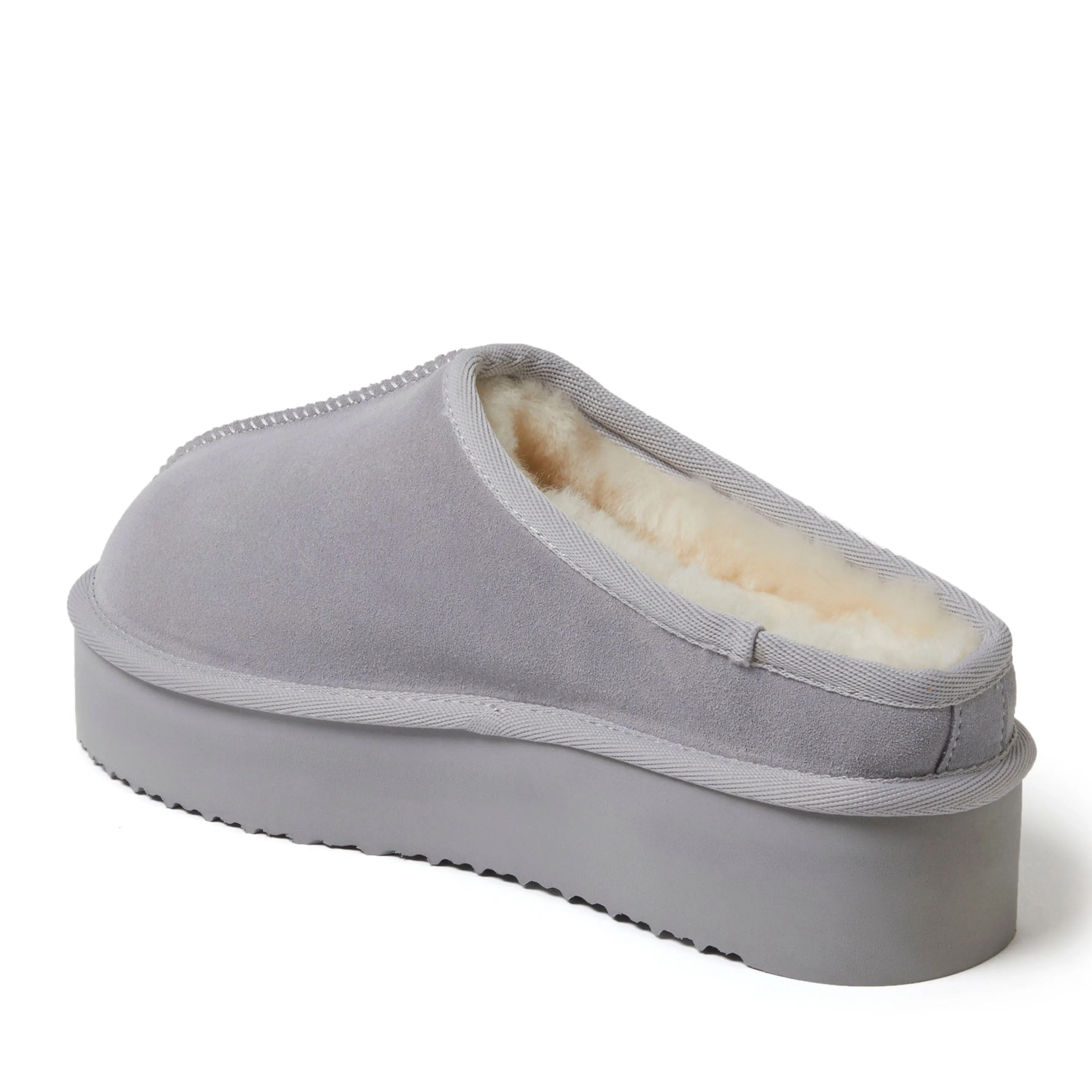 Fireside by Dearfoams Women's Queenstown Genuine Shearling Platform Clog Slipper