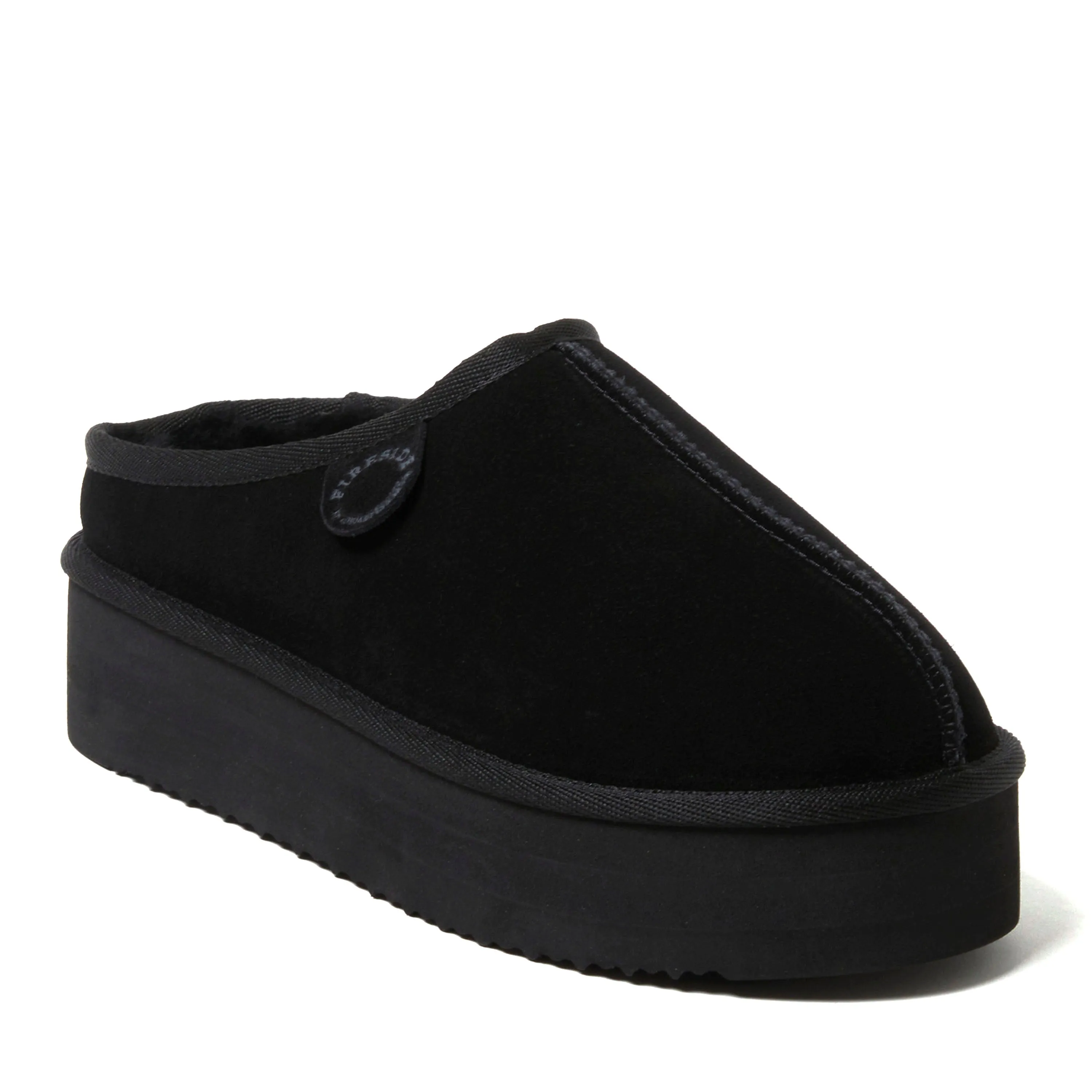Fireside by Dearfoams Women's Queenstown Genuine Shearling Platform Clog Slipper
