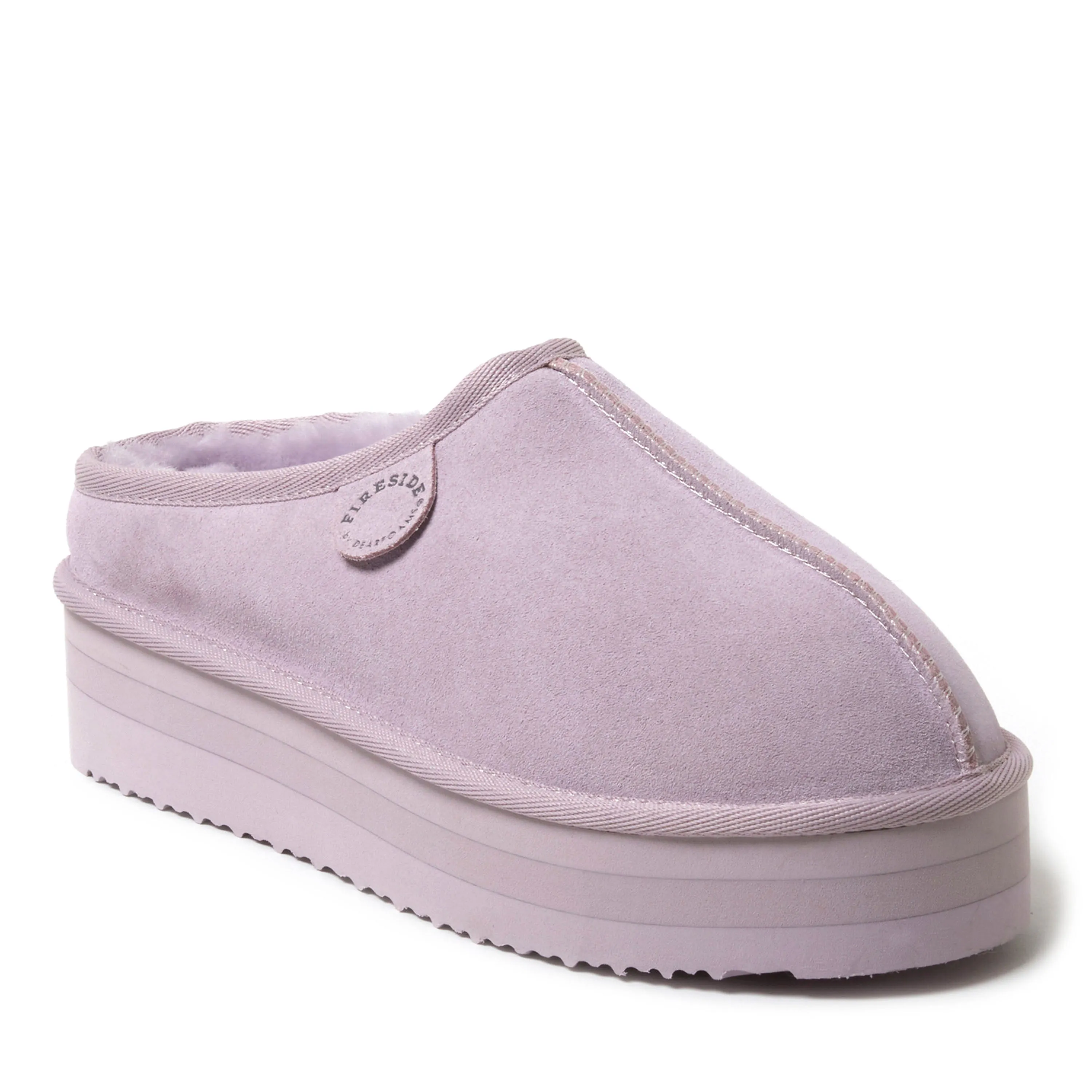 Fireside by Dearfoams Women's Queenstown Genuine Shearling Platform Clog Slipper