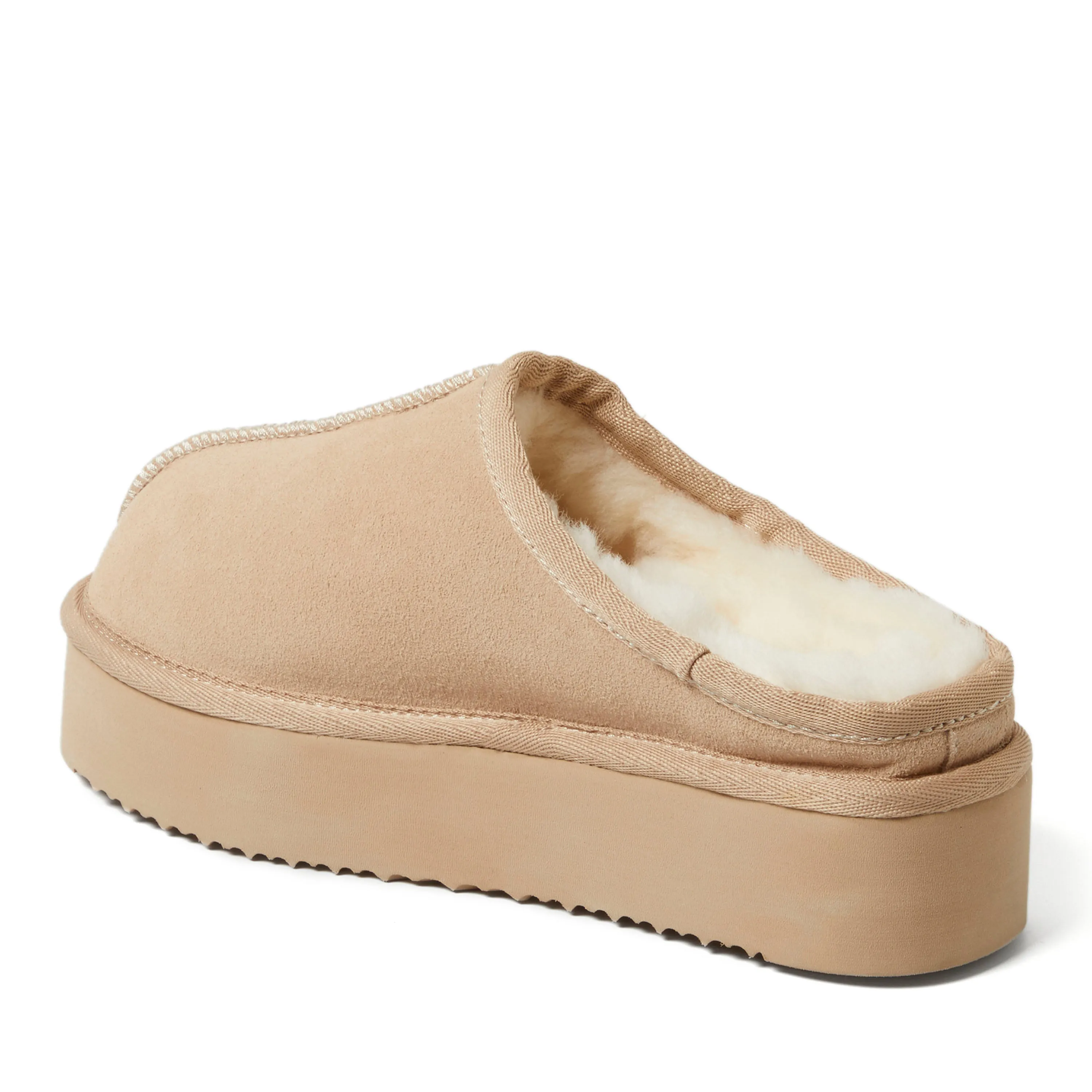 Fireside by Dearfoams Women's Queenstown Genuine Shearling Platform Clog Slipper
