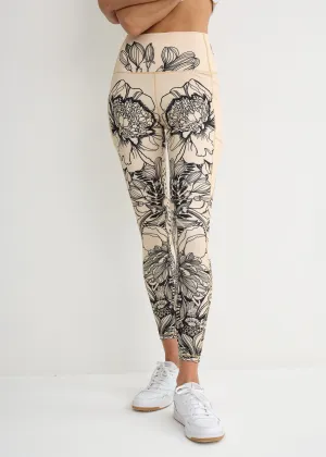 Flower Print Leggings with Pockets for Women  Yoga, Workout, Everyday Wear