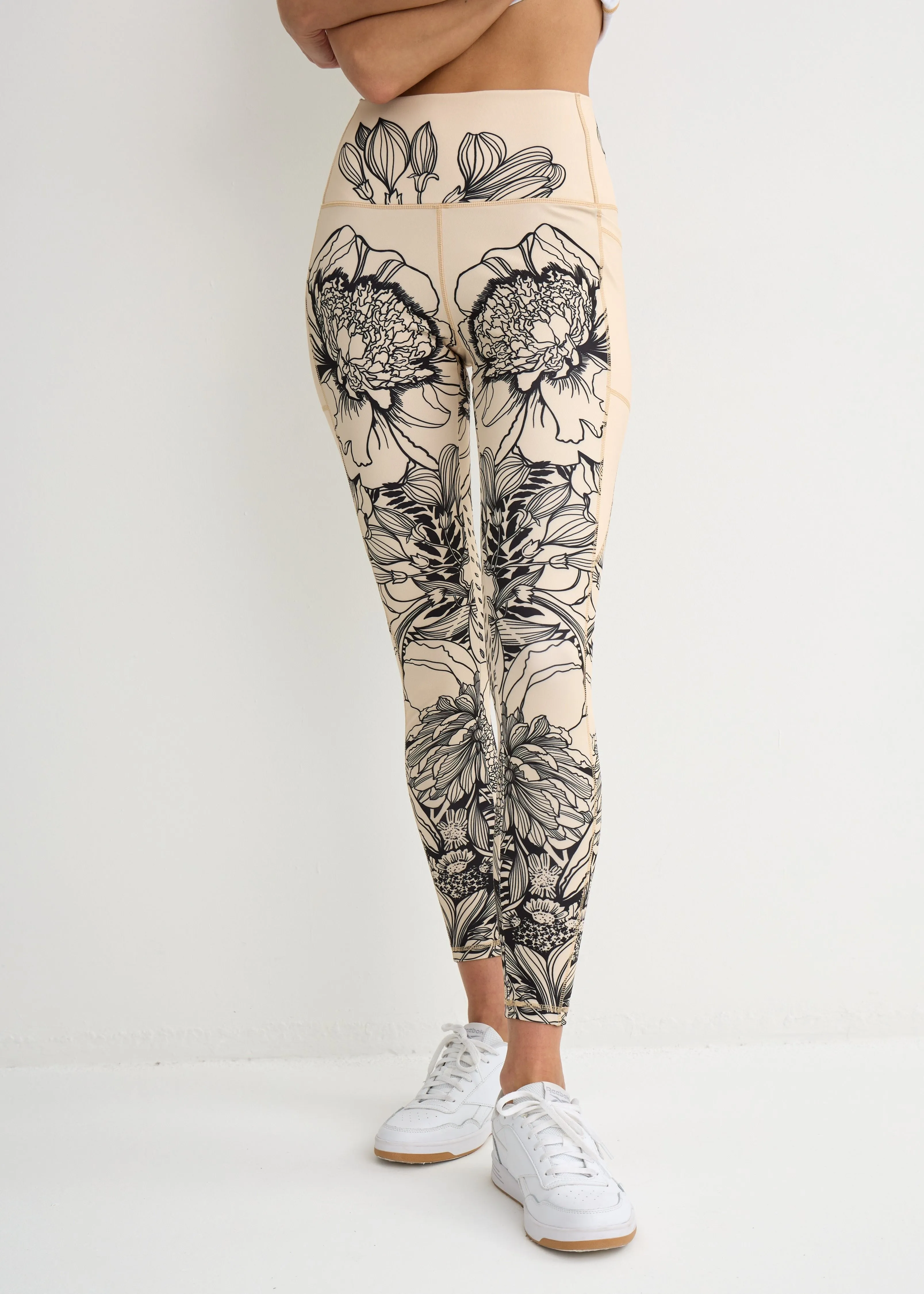 Flower Print Leggings with Pockets for Women  Yoga, Workout, Everyday Wear