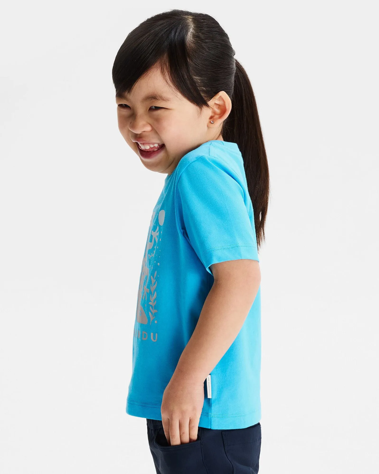 Kids' Geo Skink Organic Cotton T-shirt - Light Sea