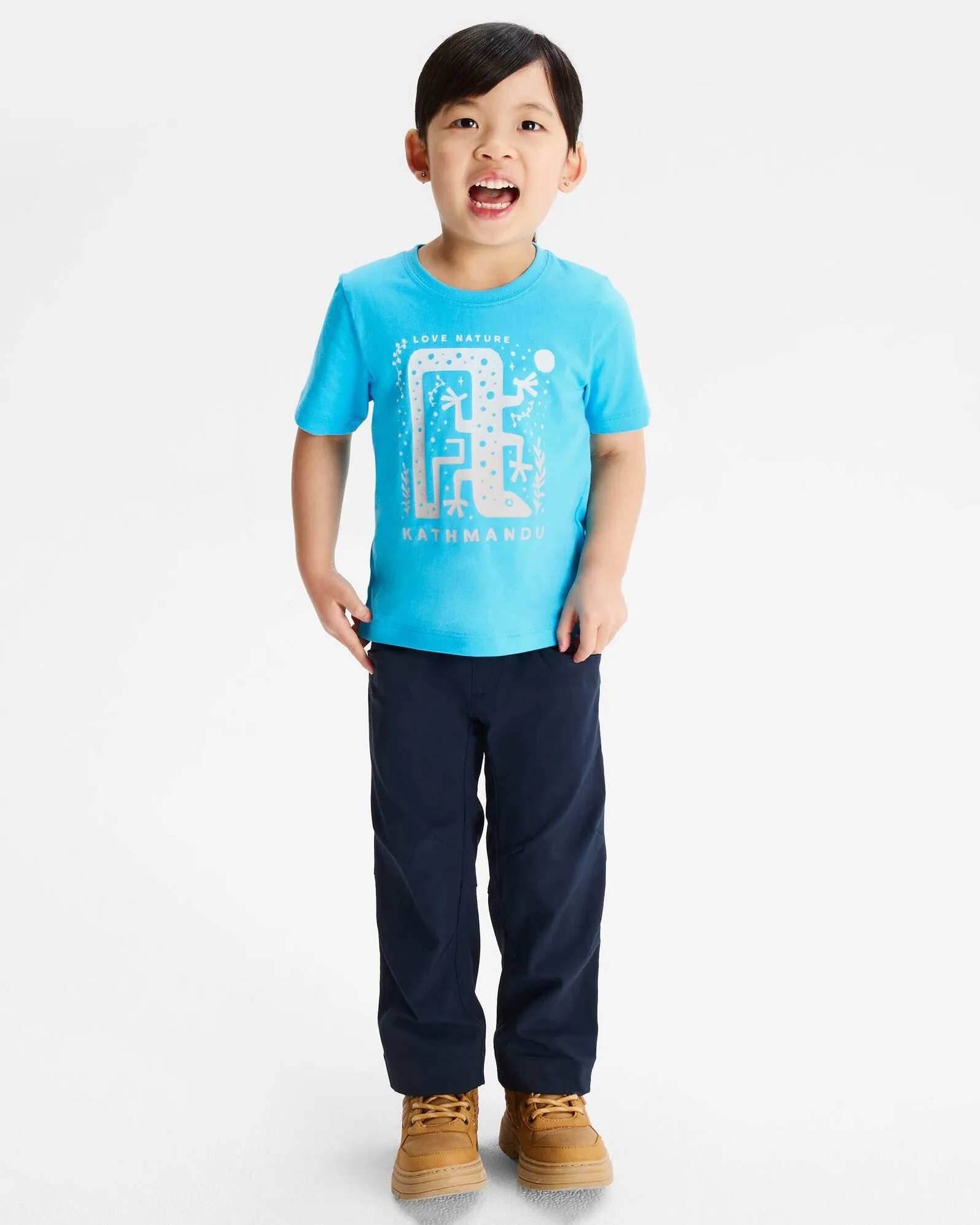 Kids' Geo Skink Organic Cotton T-shirt - Light Sea