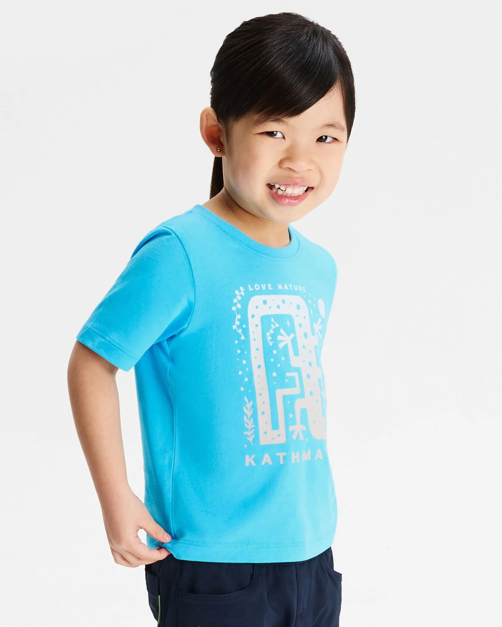 Kids' Geo Skink Organic Cotton T-shirt - Light Sea