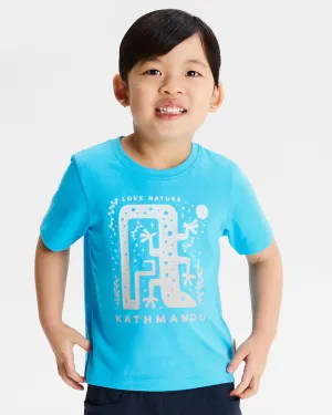 Kids' Geo Skink Organic Cotton T-shirt - Light Sea