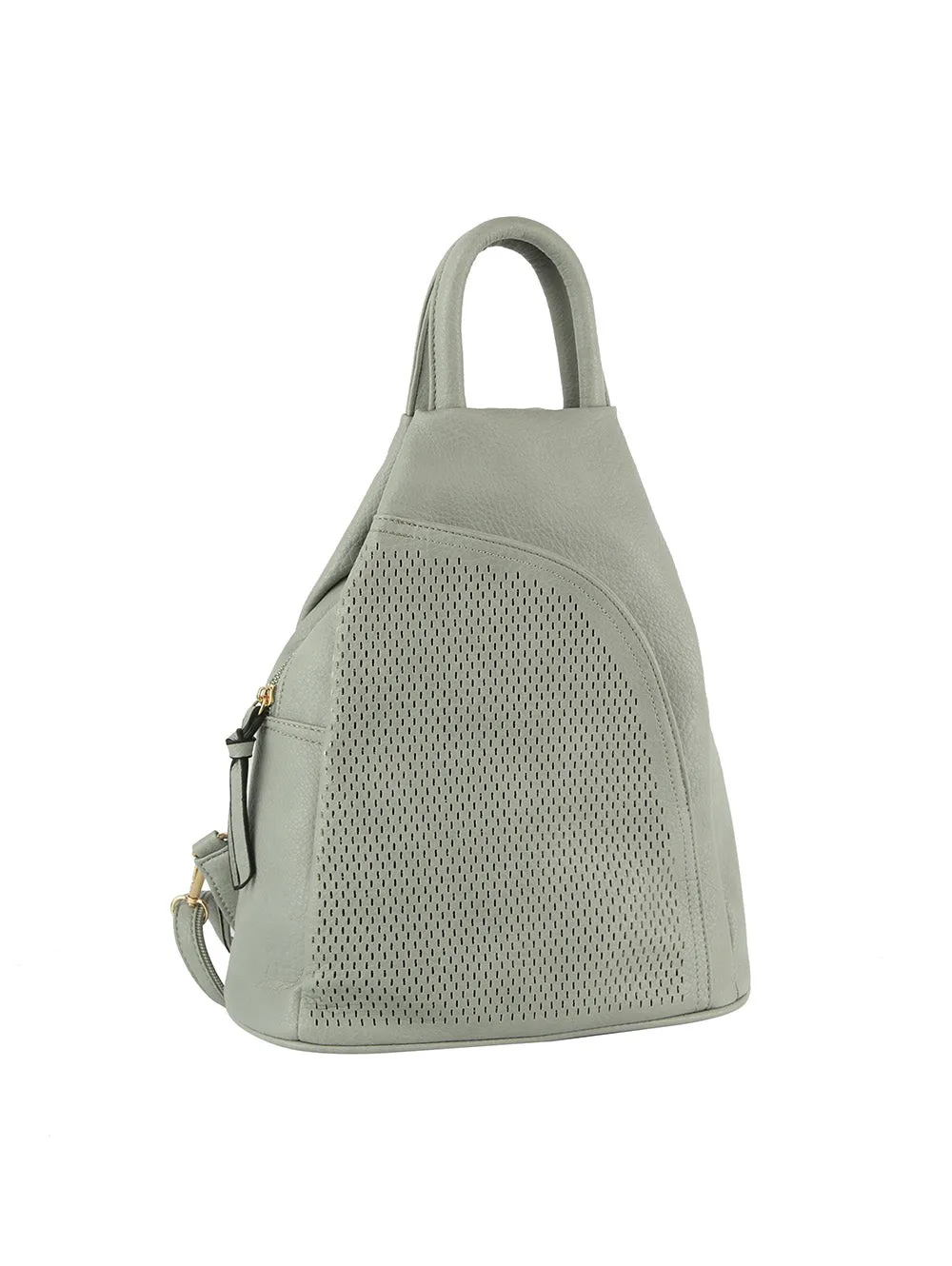 Laser cut convertible one and double strap backpack