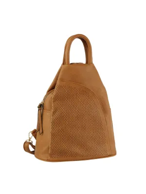 Laser cut convertible one and double strap backpack