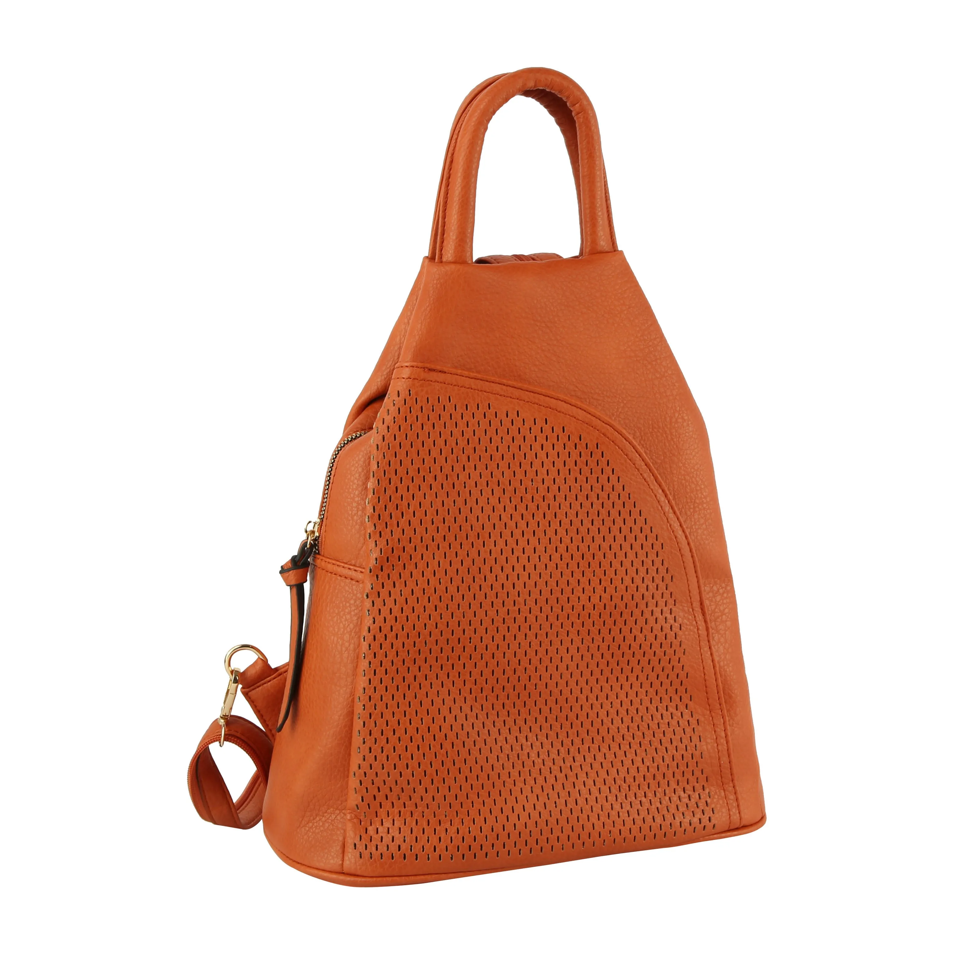 Laser cut convertible one and double strap backpack