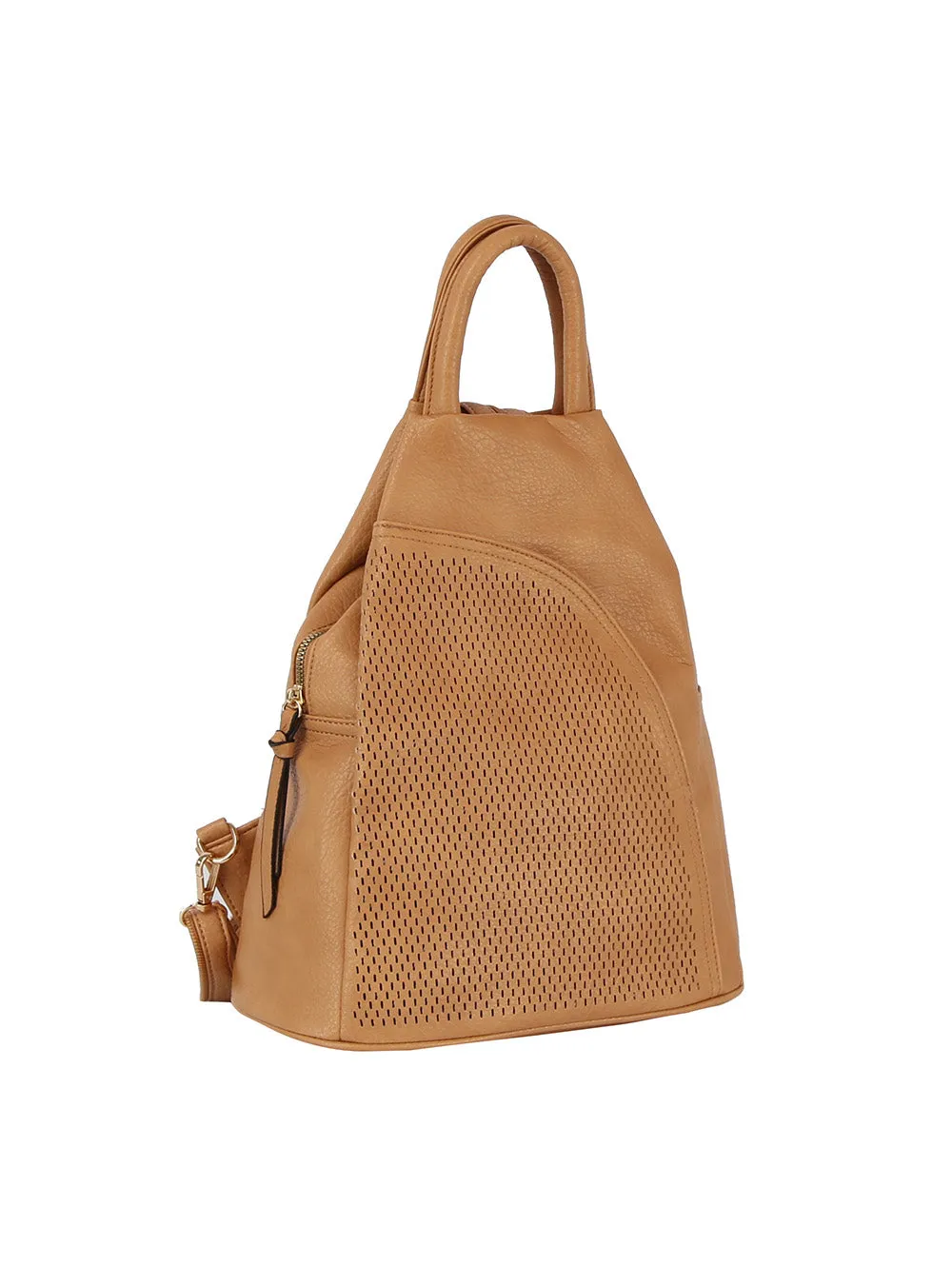 Laser cut convertible one and double strap backpack