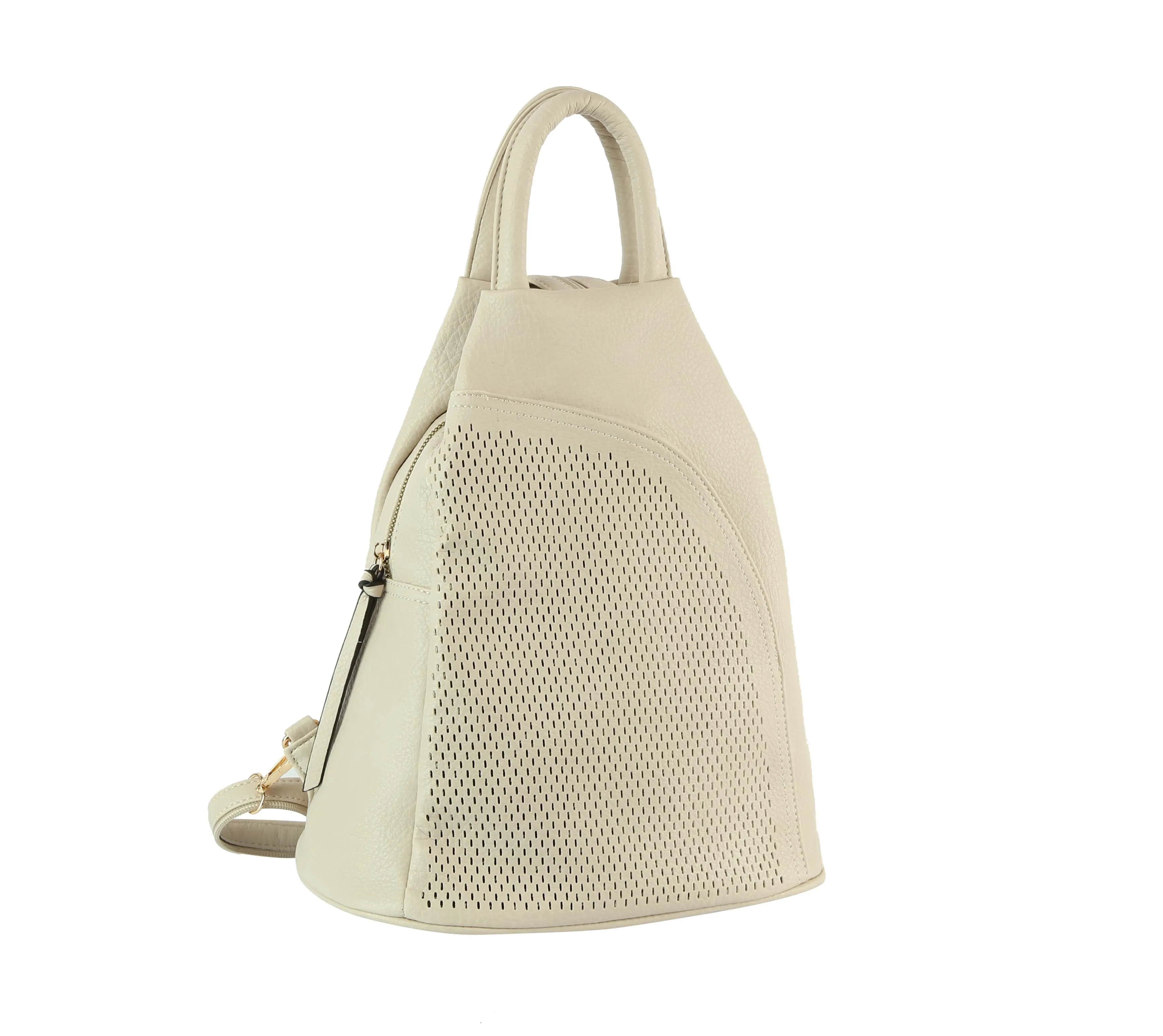 Laser cut convertible one and double strap backpack