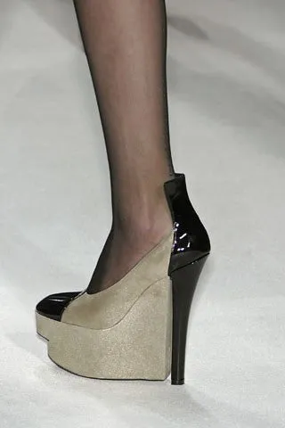 Louis Vuitton - Silver and Black Wedge High Heel - IT 38 1/2