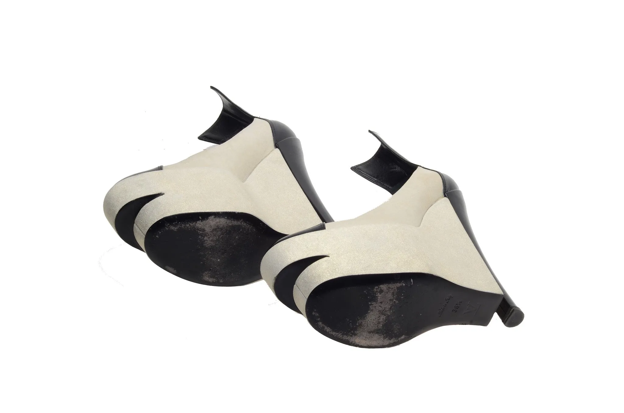 Louis Vuitton - Silver and Black Wedge High Heel - IT 38 1/2