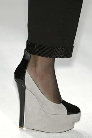 Louis Vuitton - Silver and Black Wedge High Heel - IT 38 1/2