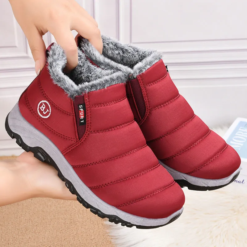Owlkay Women's Winter Thickened Fleece-lined Warm Cotton Boots