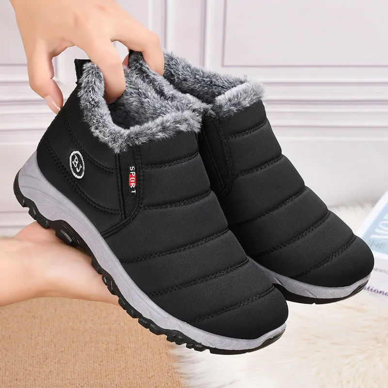 Owlkay Women's Winter Thickened Fleece-lined Warm Cotton Boots