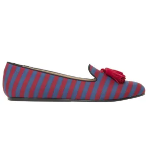 Red Cotton Flat Shoe