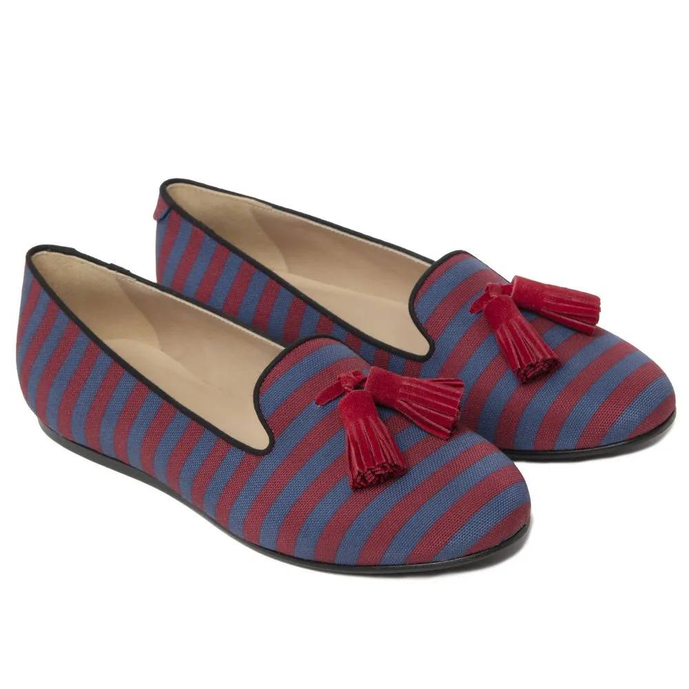 Red Cotton Flat Shoe