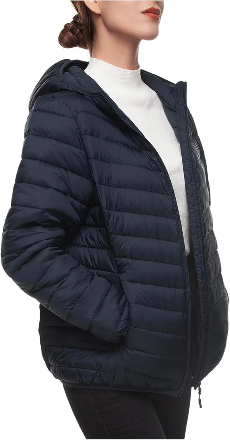 Rokka&Rolla Women's Lightweight Packable Puffer Jacket Winter Coat