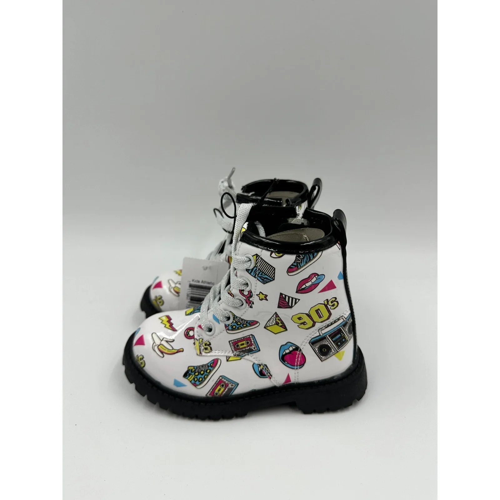 Toddler Size 7, 90s Rain Boot, Feat. Pop Images, Lace Up with Side Zippers